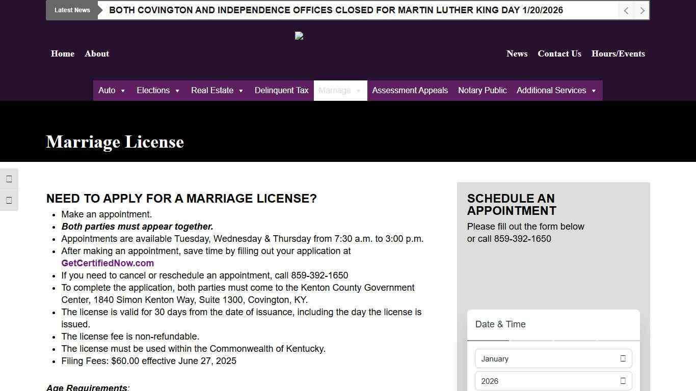 Marriage License - home