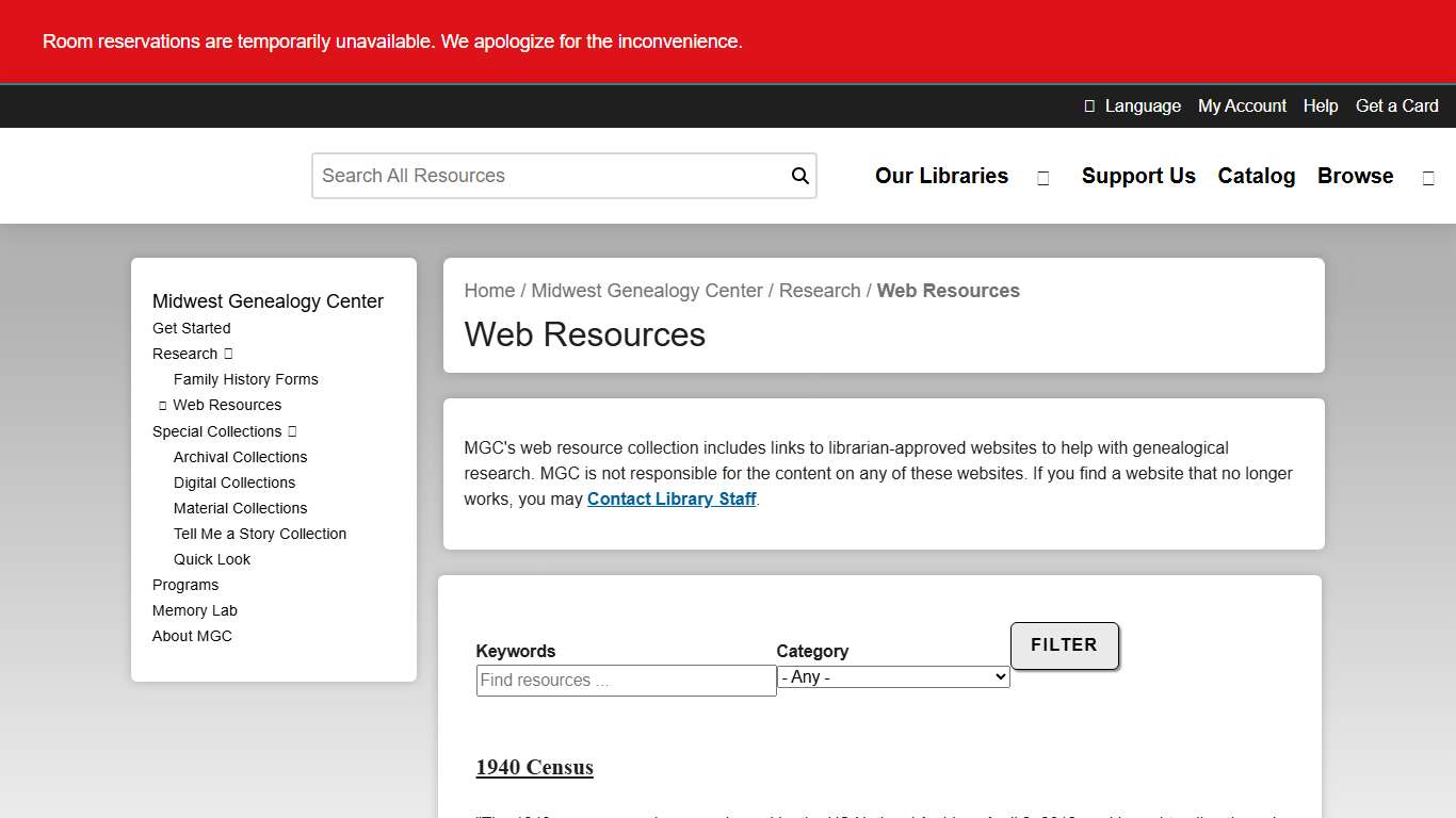 Web Resources Mid-Continent Public Library